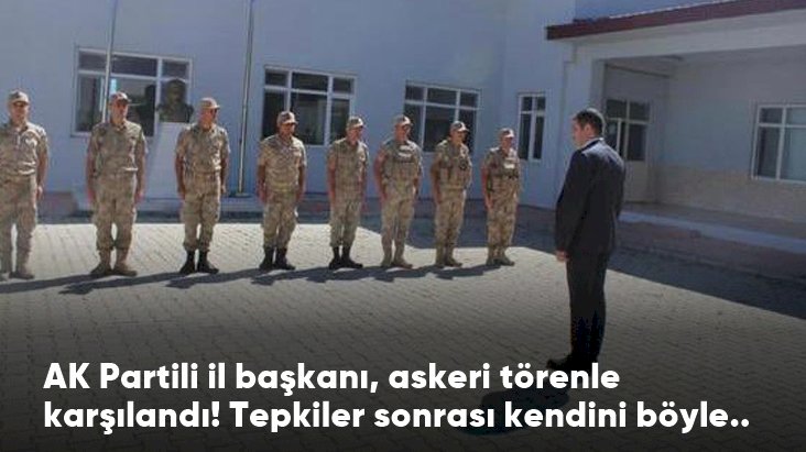 AK Partili il başkanı, ziyarette bulunduğu jandarma karakolunda askeri törenle karşılandı